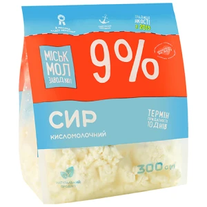 Сир кисломолочний «Міськмолзавод №1» 9% жиру, 300 г