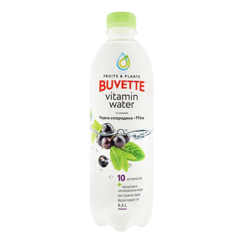 Напій безалкогольний Чорна смородина-м'ята Vitamin Water Buvette п/пл 0.5л