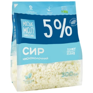 Сир кисломолочний «Міськмолзавод №1» 5% жиру, 300 г