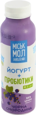 Йогурт ММЗ 330г 2.5 чорна смородина без цукру