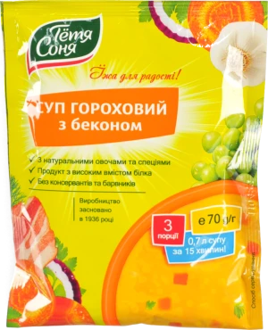 Суп гороховий з беконом Тітка Соня 70г