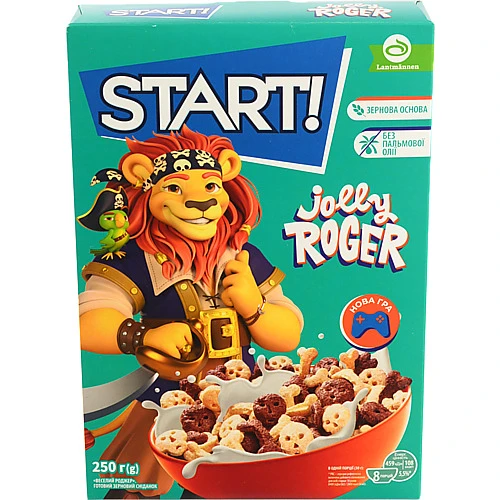 Сніданки сухі зернові Jolly roger Start! к/у 250г