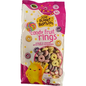 Сухі сніданки Фруктові кільця «Candy fruit rings», TM «Planet Bomvers» 140г