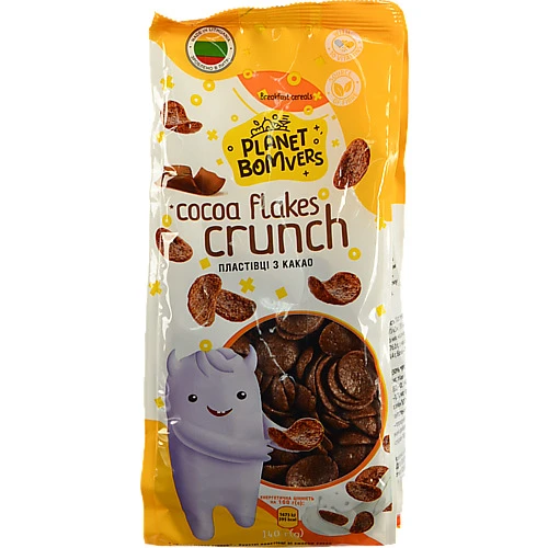 Пластівці з какао «Cocoa Flakes Crunch», ТМ «Planet Bomvers» 140г