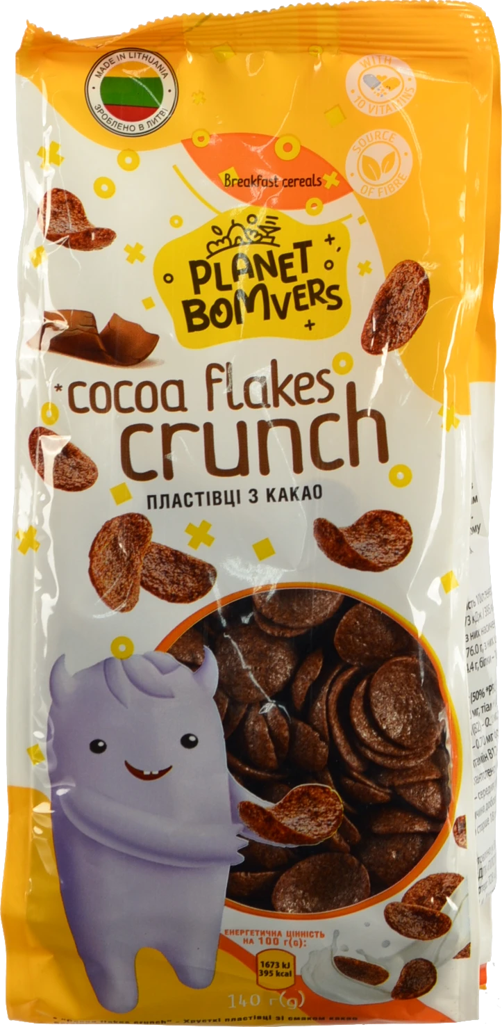 Пластівці з какао «Cocoa Flakes Crunch», ТМ «Planet Bomvers» 140г