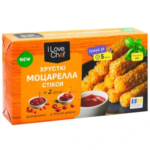 Моцарелла I Love Chef 210г стікcи з соус.журавлин