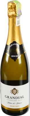 Вино ігристе Grandial 0.75л Blanc de Blancs Demi-Sec біле н.сухе