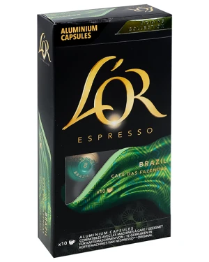 Кава L'OR 10х25гespresso brazil#8 мелена капсули