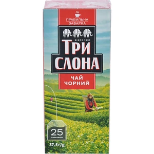 Чай Три Слони 25 пакетиків чорний