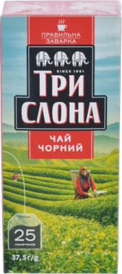 Чай Три Слони 25 пакетиків чорний
