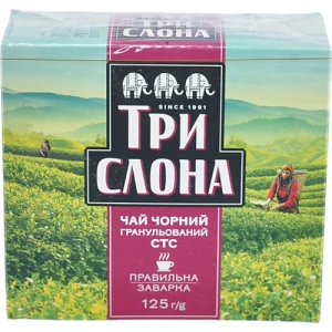 Чай Три Слона 125г чорний гранульований