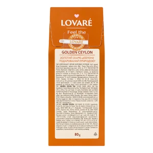 Чай чорний цейлонський байховий листовий Golden Ceylon Lovare к/у 80г