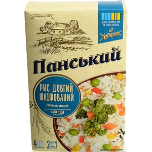 Рис довгозерний шліфований Хуторок Панський 4х100г