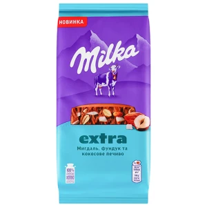 Шоколад Мілка 130г мигдаль фундук кокос.печ.молочн