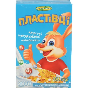 Пластівці кукурудзяні Золоте зерно 80г молоко