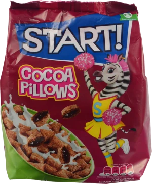 Сніданки сухі зернові Подушечки з какао-начинкою Cocoa Pillows Start!, 500 г