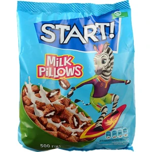 Сніданки сухі зернові Подушечки з молочною начинкою Milk Pillows Start!, 500 г