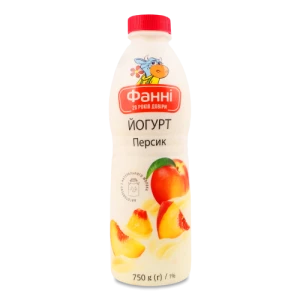 Йогурт Фанні 1% питний Персик п/пл 750г