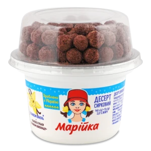 Десерт Марійка 5% сирковий Ваніль + шоколадні злакові кульки 155г