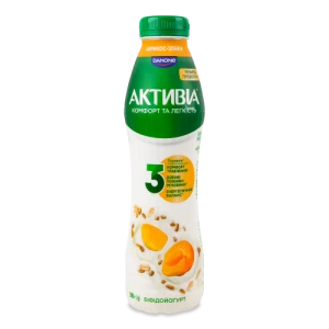 Біфідойогурт Активіа 500г 1.2 абрикос злаки пет
