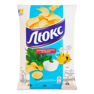Чіпси Люкс 125г сметана зелень