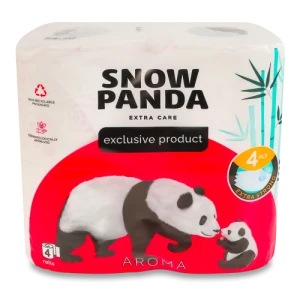 Папір туалетний 4-х шаровий Aroma Extra Care Snow Panda 4шт
