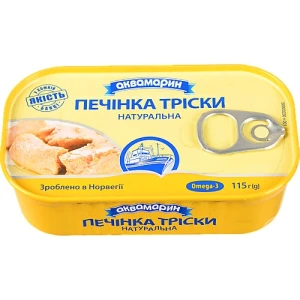 Печінка тріски натуральна Аквамарин 115г