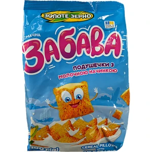 Подушечки «Забава» Золоте зерно з молочною начинкою 100 г