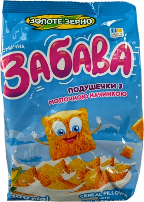 Подушечки «Забава» Золоте зерно з молочною начинкою 100 г