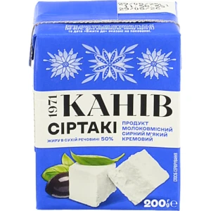 Продукт молоковмісний сирний м'який кремовий Канів 1971 Сіртакі 50%, 200 г