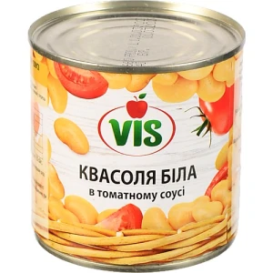 Квасоля Vis 410г біла в томатному соусі з.б