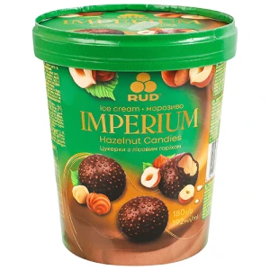 Морозиво Рудь 180г imperium hazelnut candies пломбір