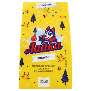 Морозиво Лайка 700г пломбiр 12% ванiль
