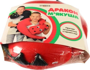 Мяка подушка Дракон Мякуша червоно-чорний Strateg 60611