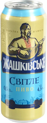 Пиво світле нефільтроване пастеризоване «Жашківське», 4,5%, 0,5 л, б.м.