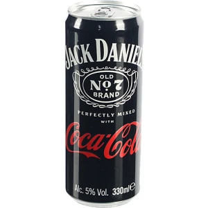 Напій слабоалкогольний Jack Daniel's Tennessee Whiskey&Coca Cola з/б, 0,33л