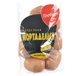 Сардельки Мортадельки Глобино, необгорнуті, вищого ґатунку