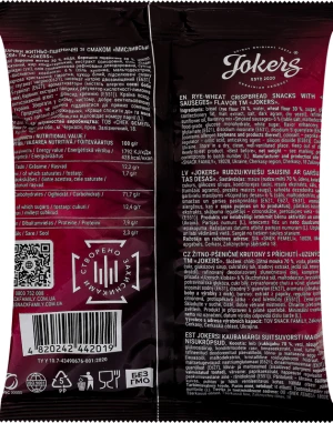Сухарики Jokers 100г житньо-пшеничні мисл. ковбаски