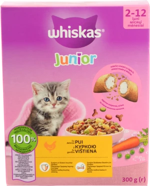 Корм сухий для кошенят з куркою Whiskas 300г