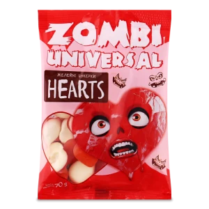Цукерки желейні Zombi Universal 70г hearts