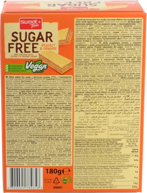 Вафлi Sweet Plus 180г mini апел.арахiс глаз. б.цук