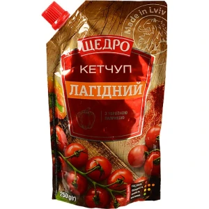 Кетчуп Щедро Лагідний з червоною паприкою, д.п., 250 г