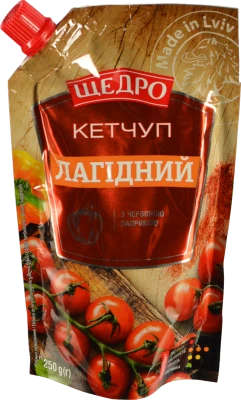 Кетчуп Щедро Лагідний з червоною паприкою, д.п., 250 г