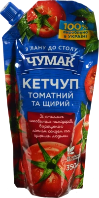 Кетчуп «Томатний та Щирий» Чумак, д.п., 350 г