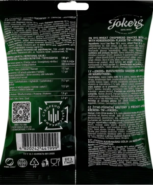 Сухарики Jokers 100г житньо-пшеничні холодець хрін