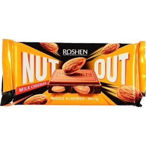 Шоколад молочний Whole Almonds Nut Out Roshen м/у 90г