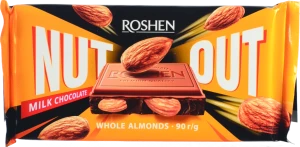 Шоколад молочний Whole Almonds Nut Out Roshen м/у 90г