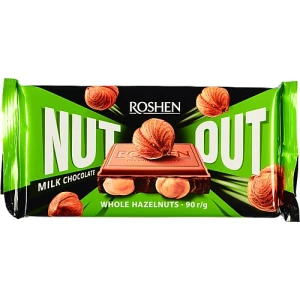Шоколад молочний Whole Hazelnuts Nut Out Roshen м/у 90г