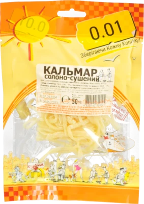Сушені солоні кальмари 50г
