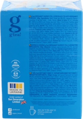 Чай g'tea 100г бергамот квінз ti